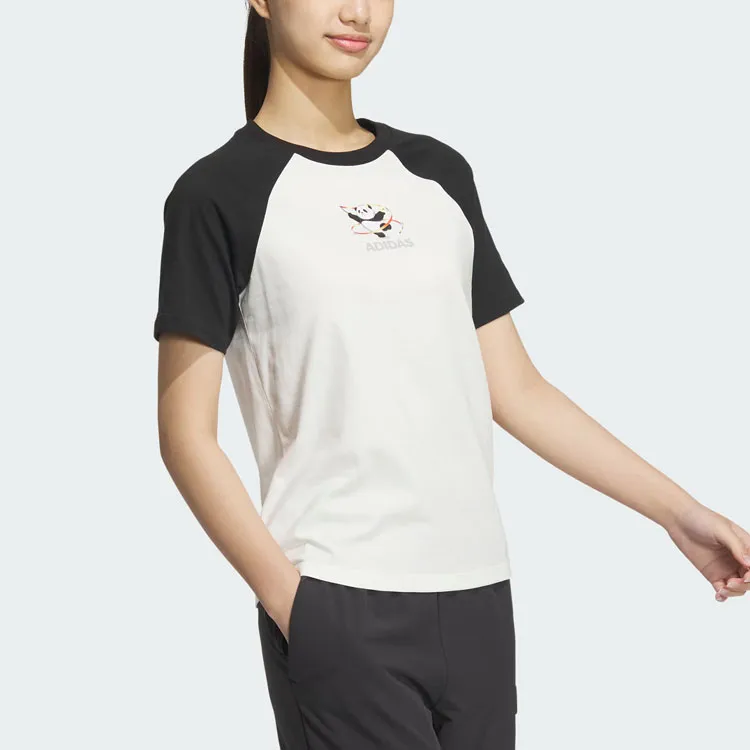 Adidas Raglan Sleeve T Shirt Women's Black-3