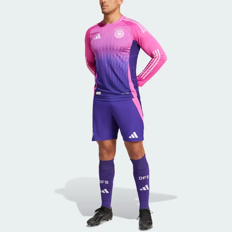 Adidas Germany 24 Long Sleeve Away Authentic Jersey Soccer Jerseys Player Edition Germany Away Men's Pink-5
