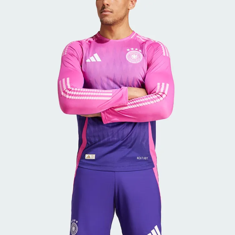 Adidas Germany 24 Long Sleeve Away Authentic Jersey Soccer Jerseys Player Edition Germany Away Men's Pink-2