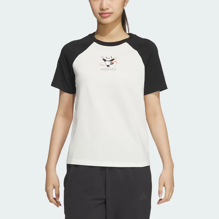 Adidas Raglan Sleeve T Shirt Women's Black-1