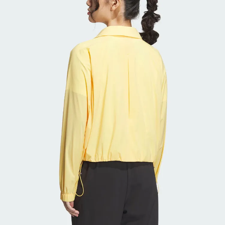 Adidas Windbreaker Jackets Coats Women's Bright Yellow-2
