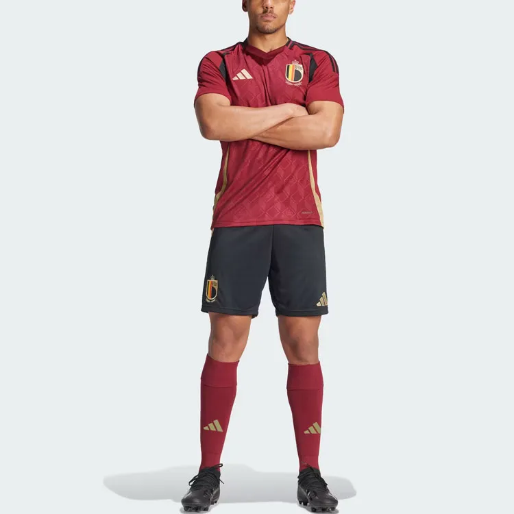 Adidas Belgium 24 Home Shorts Soccer Bottoms Fan Edition Belgium Home Men's Black-4