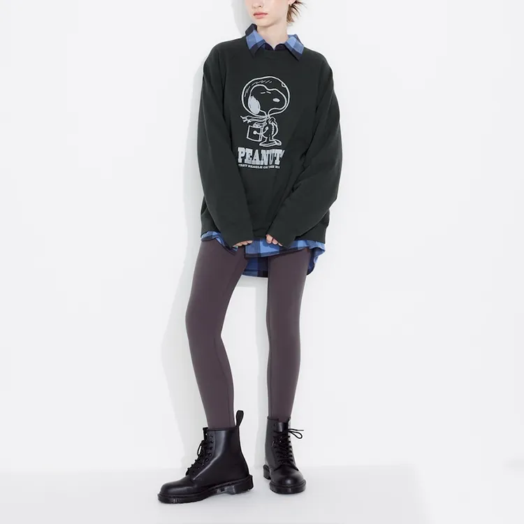 Peanuts X UNIQLO X PEANUTS Co branded Series T Shirts Unisex Black-3