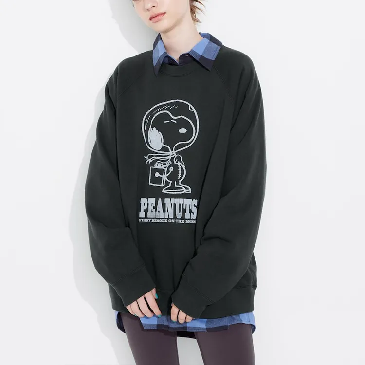 Peanuts X UNIQLO X PEANUTS Co branded Series T Shirts Unisex Black-1