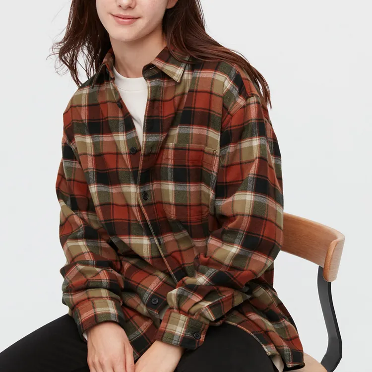 UNIQLO Shirt Unisex Dark Orange-1