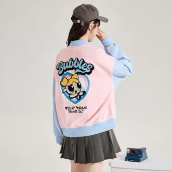 Tonlion x FEITIANXIAONVJING LIANMINGKUAN Baseball Jacket Women's Peach Pink