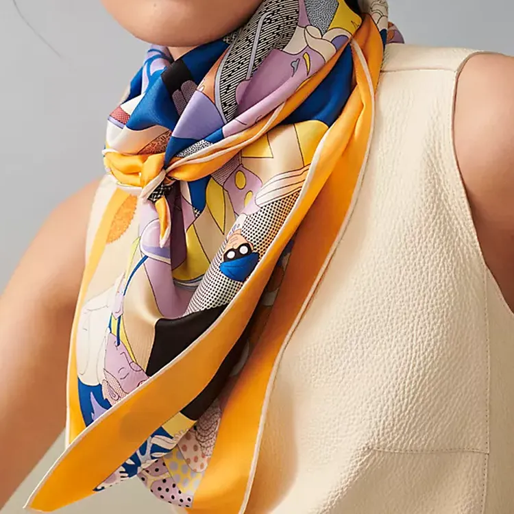 HERMES Ca Decoiffe Silk Scarves Women's Multicolor-1
