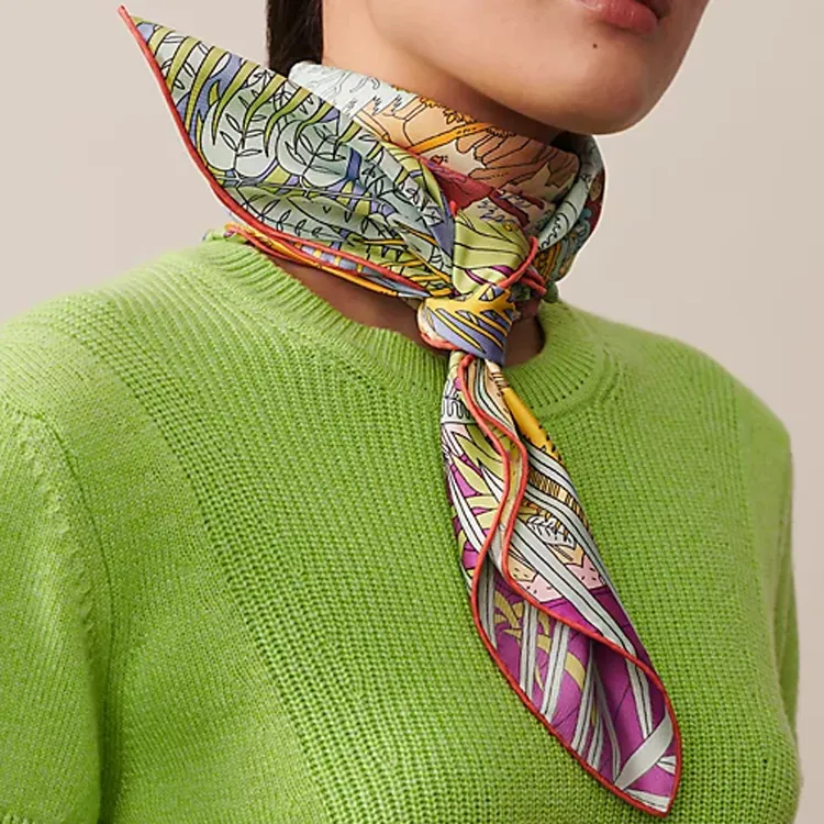 HERMES Le Carnaval Des Animau Silk Scarves Unisex Multicolor-1
