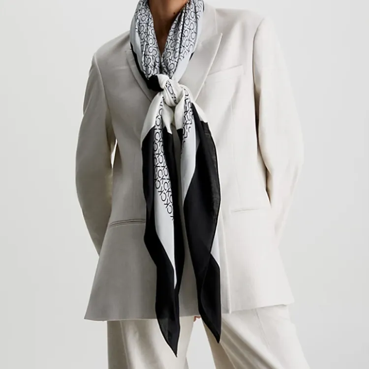 CK/Calvin Klein Silk Scarves Women's Gray-1