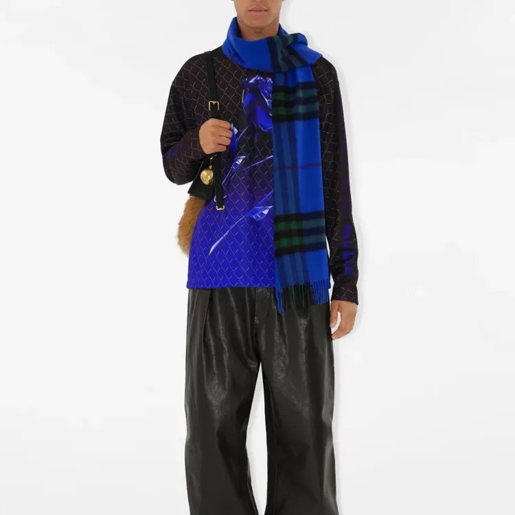 Burberry Checked Cashmere Scarf-4