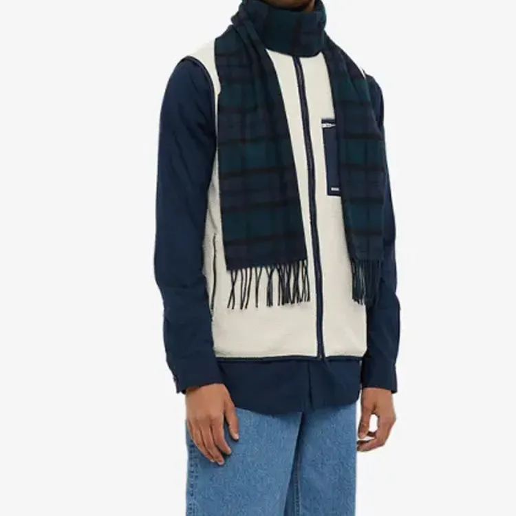 BARBOUR Tartan Checked Fringed Scarf-1