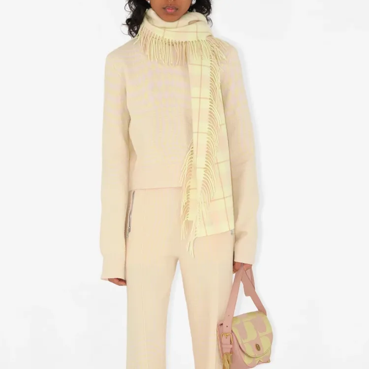 Burberry Check print Cashmere Scarf-3