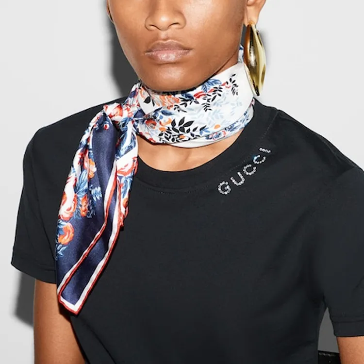 GUCCI Silk Scarves Women's Blue-1