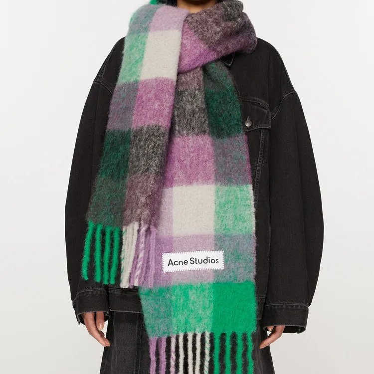 Acne Studios Logo appliqué Checked Scarf-1