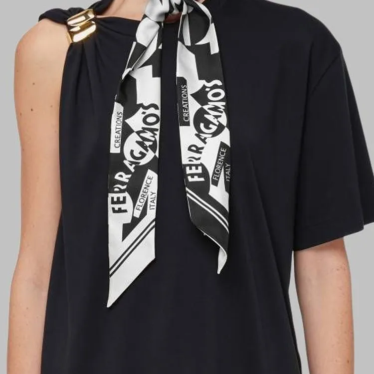 Ferragamo Logo print Silk Scarf-1