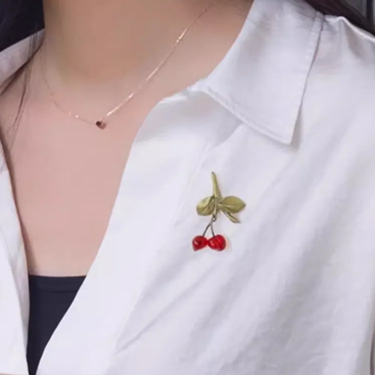 Michael Michaud Bronze Brooches Unisex Red-2