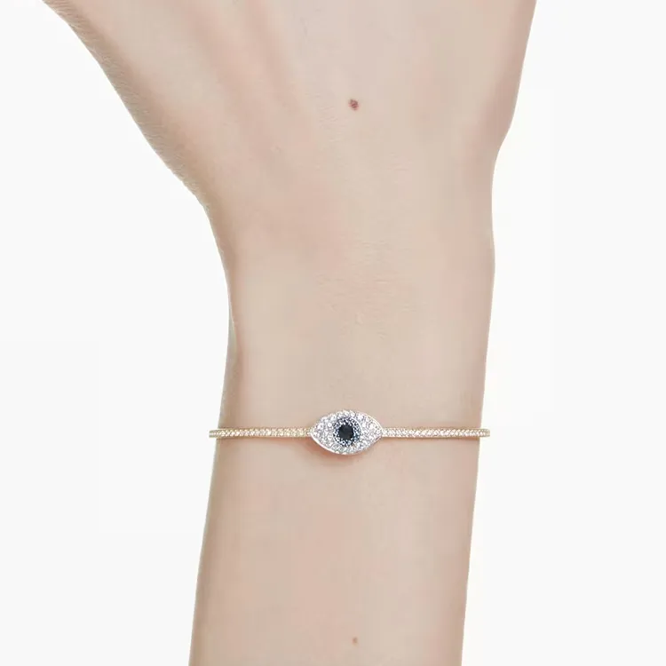 Swarovski Faux Crystal Bangles Women's Gold-3