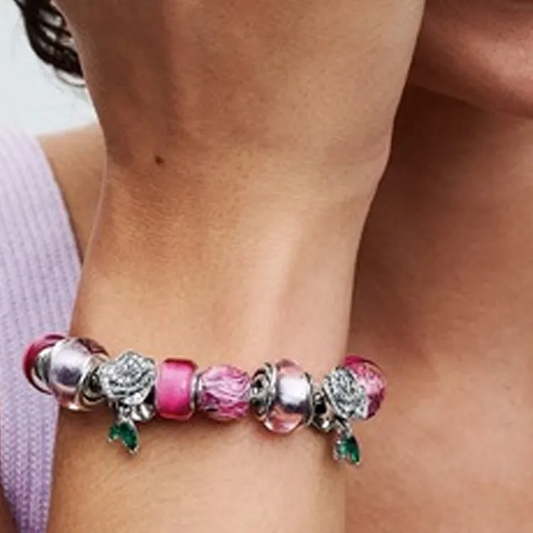 Pandora Sterling Silver Charms & Pendants Women's Pink-3