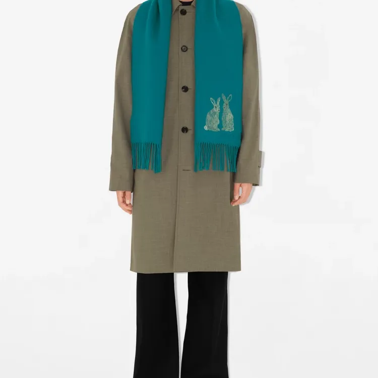 Burberry Rabbit Embroidery Cashmere Scarf-3