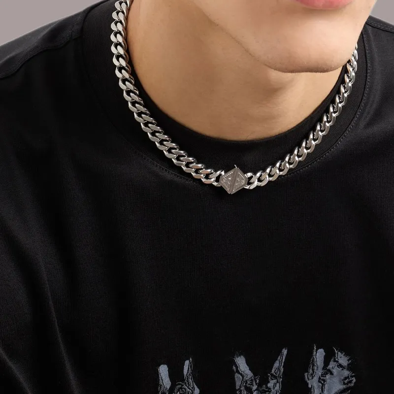 EMPORIO ARMANI Stainless Steel Chain Necklace-3