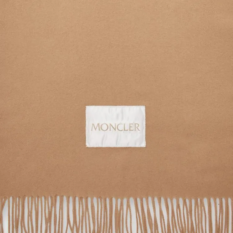 Moncler Logo Patch Fringed Edge Scarf-1