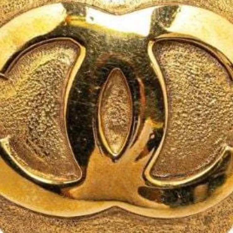 CHANEL 20th Century Plated Cc Round Brooch Costume Brooch-2