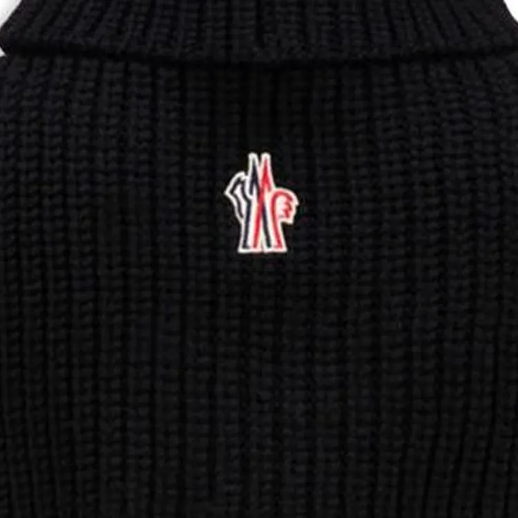 Moncler Wool Knit Scarves Women's Black-2