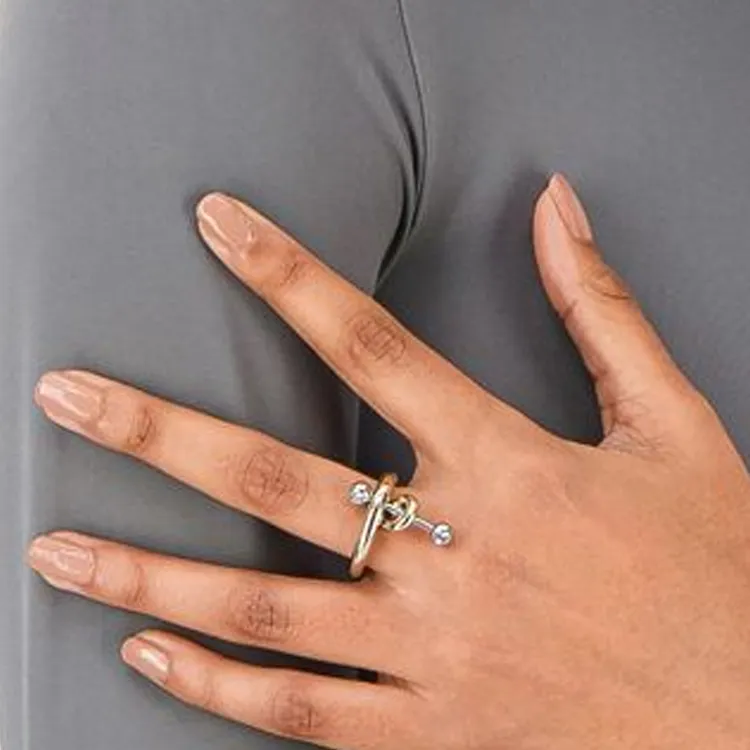 JUSTINE CLENQUET JEWELLERY Palladium Light Gold 24K Coated Rings Men's Gold-2