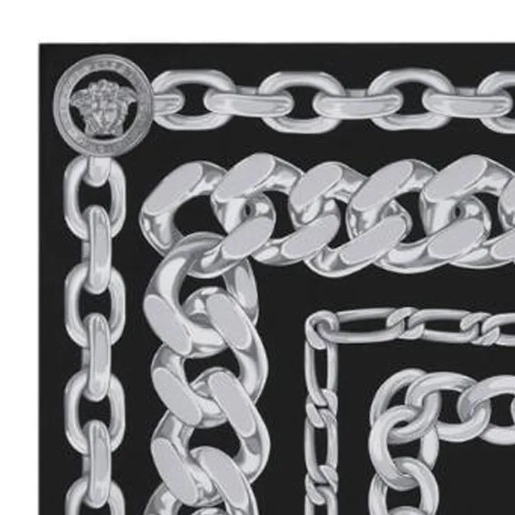 VERSACE Large Medusa Chain Silk Foulard-1