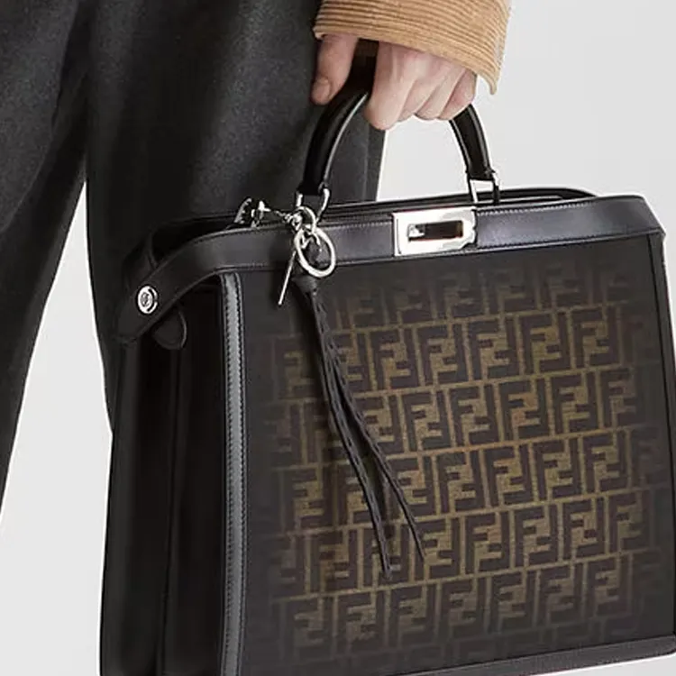 FENDI Metal Keychains Men's Black-2