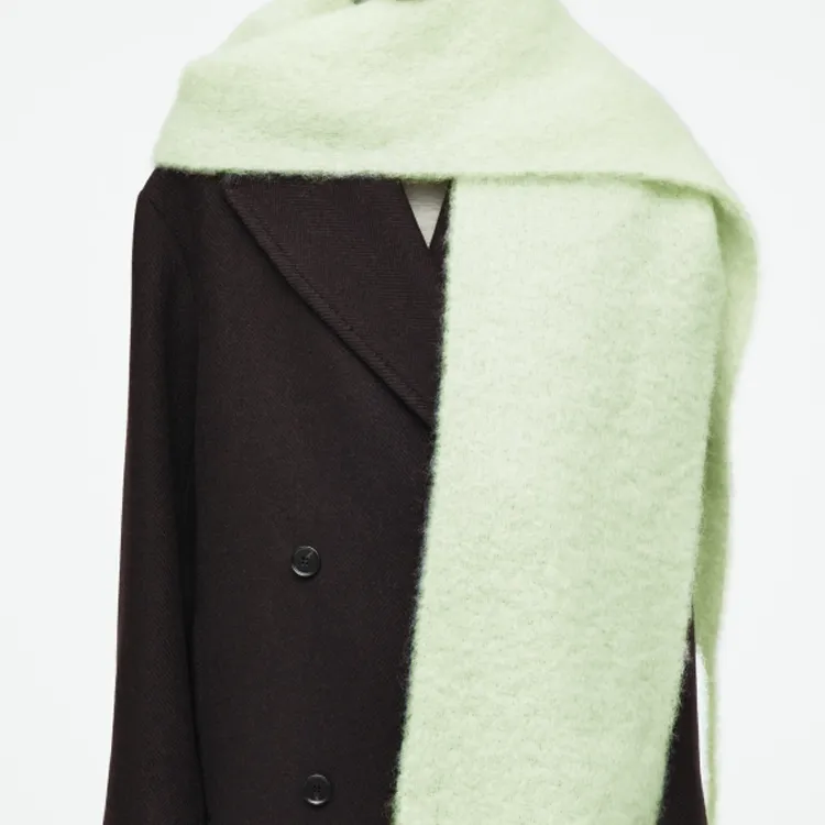COS Wool Knit Scarves Women's Green-2