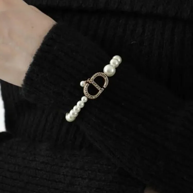 DIOR Crystal Bracelets Women's Gold-2