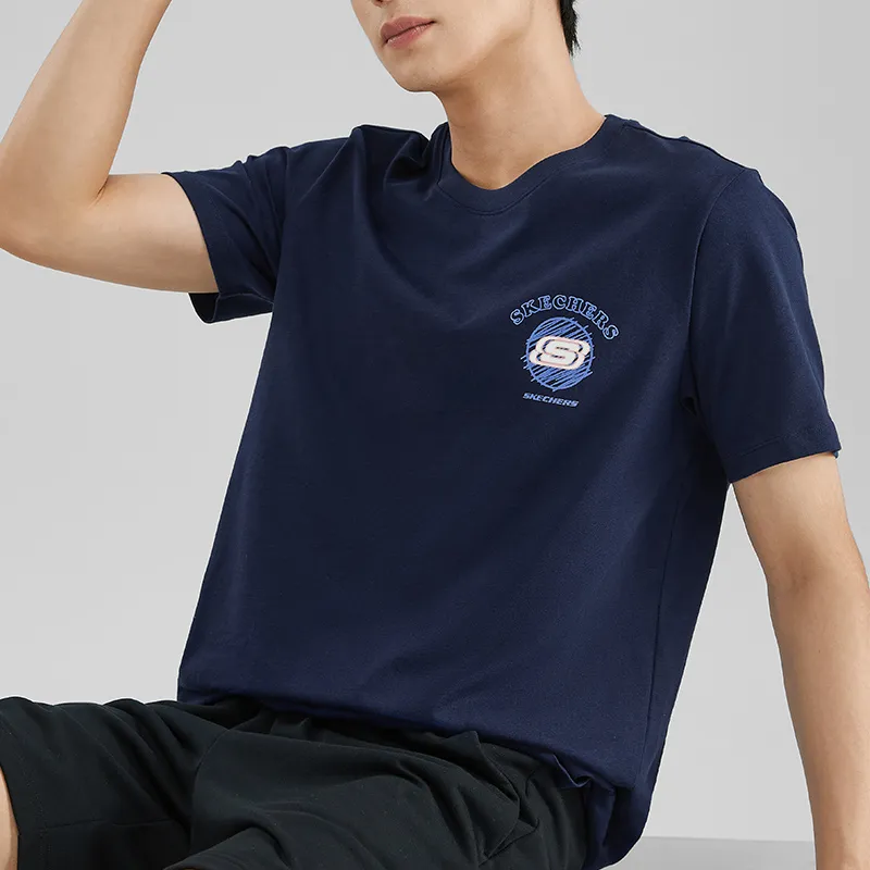 Skechers T Shirts Unisex Medieval Blue/007D-1