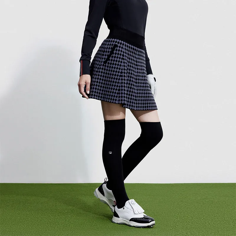 FILA Golf Series Casual Short Skirts Women's Pitch Black-4