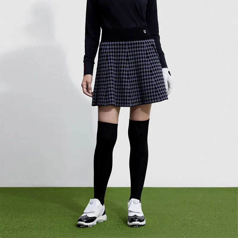 FILA Golf Series Casual Short Skirts Women's Pitch Black-2