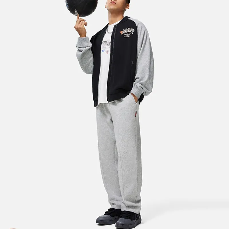 LiNing BadFive Baseball Jacket Men's Black Heather Gray-2