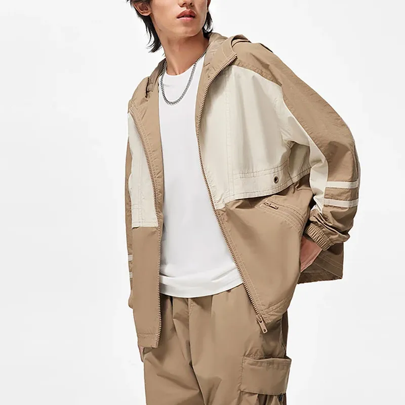 LiNing Sports Trend Series Jacket Men's Dusty Khaki Light Chestnut-4