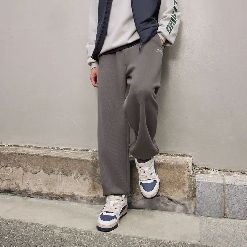 LiNing Sports Life Collection Knitted Fabric Sports Sweatpants Men's Street Gray-4