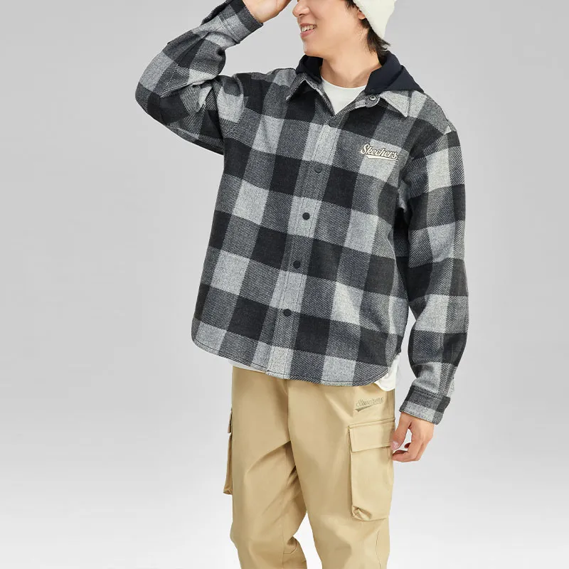 Skechers Alloy Grey Plaid Men's-2