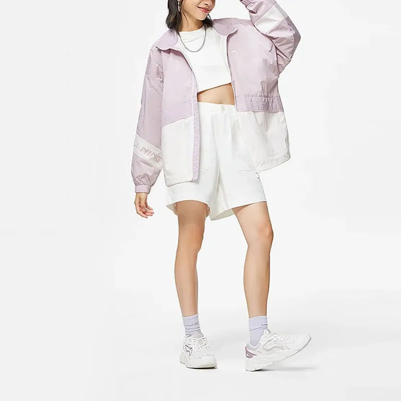 LiNing Sports Fashion Collection Jackets Coats Women's Silk Purple/Ivory-4