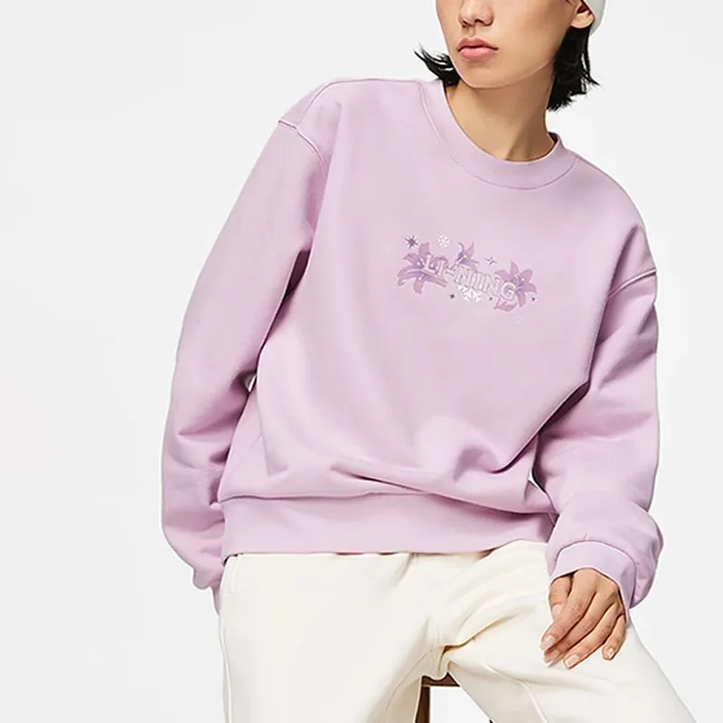 LiNing Sports Life Collection Sweatshirt Women's Dusty Pink Purple-3