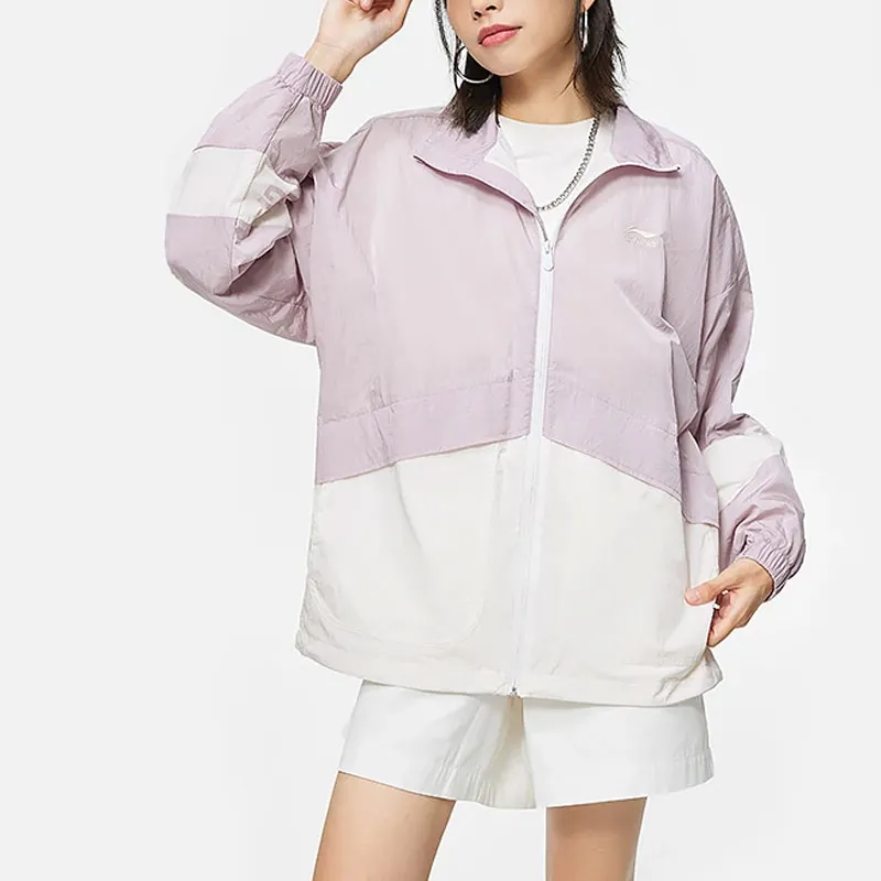 LiNing Sports Fashion Collection Jackets Coats Women's Silk Purple/Ivory-2