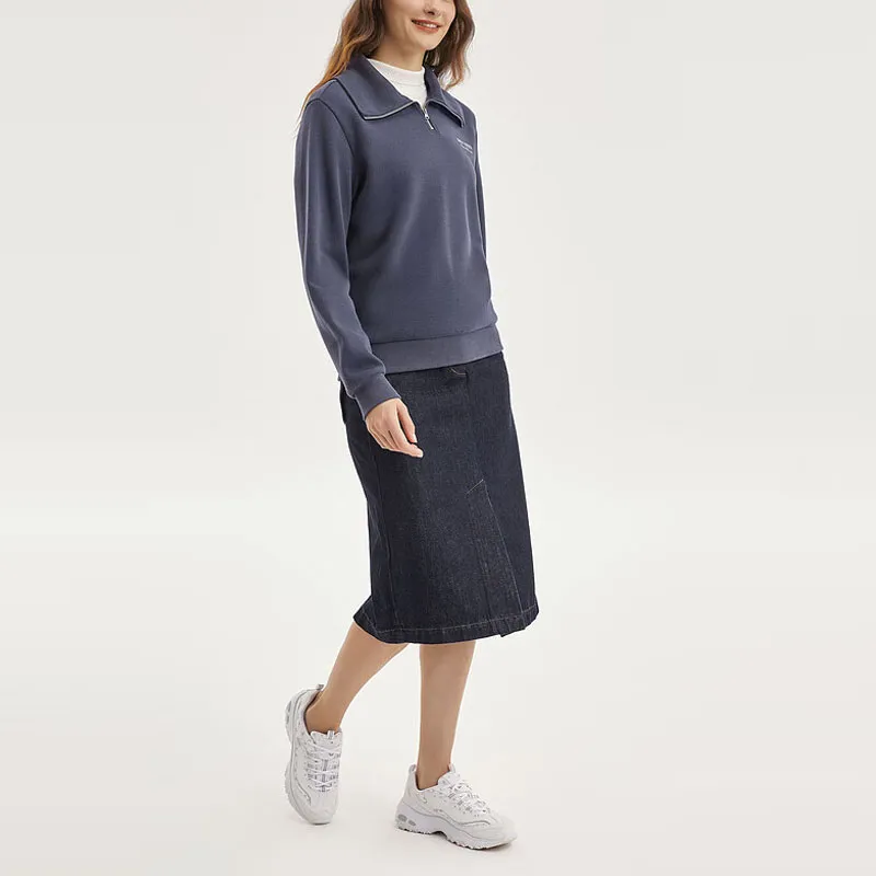 Skechers Denim Long Skirts Women's Denim Dark Blue-2