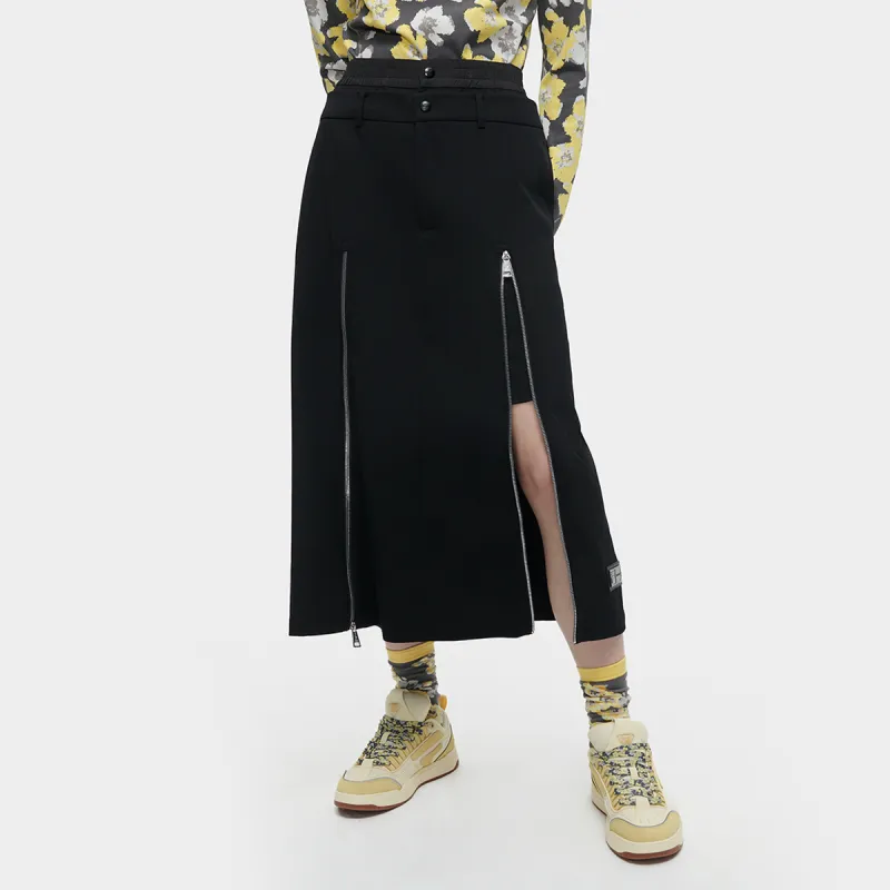 Beams X FILA FUSION Casual Long Skirts Women's Jet Black-4