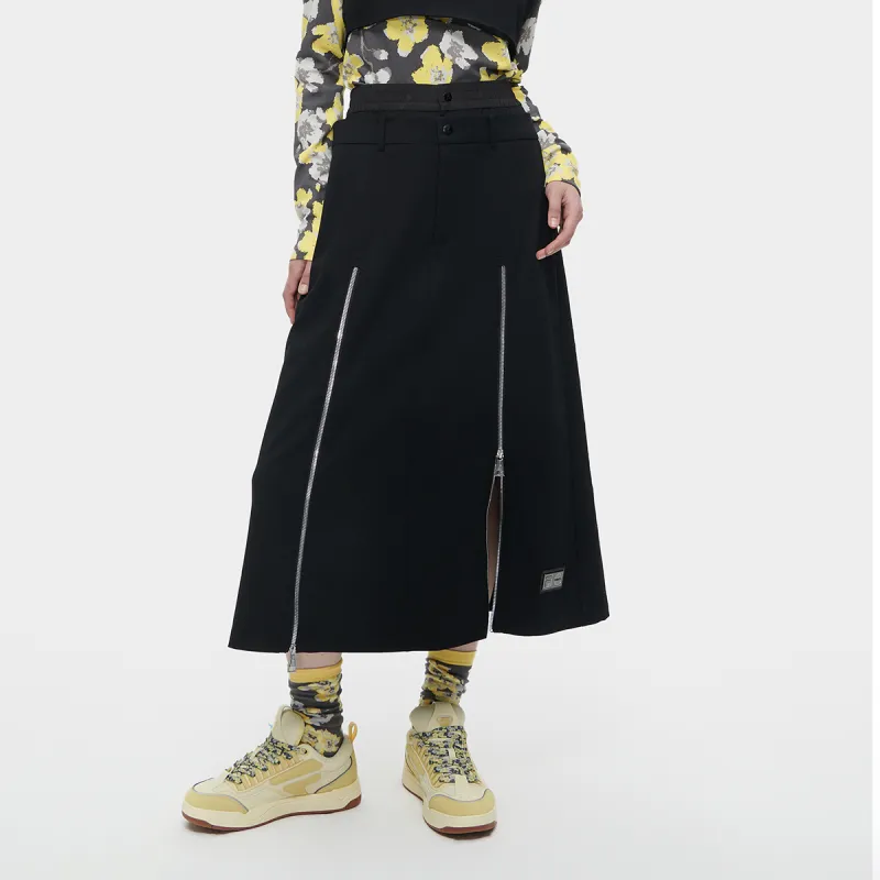 Beams X FILA FUSION Casual Long Skirts Women's Jet Black-2