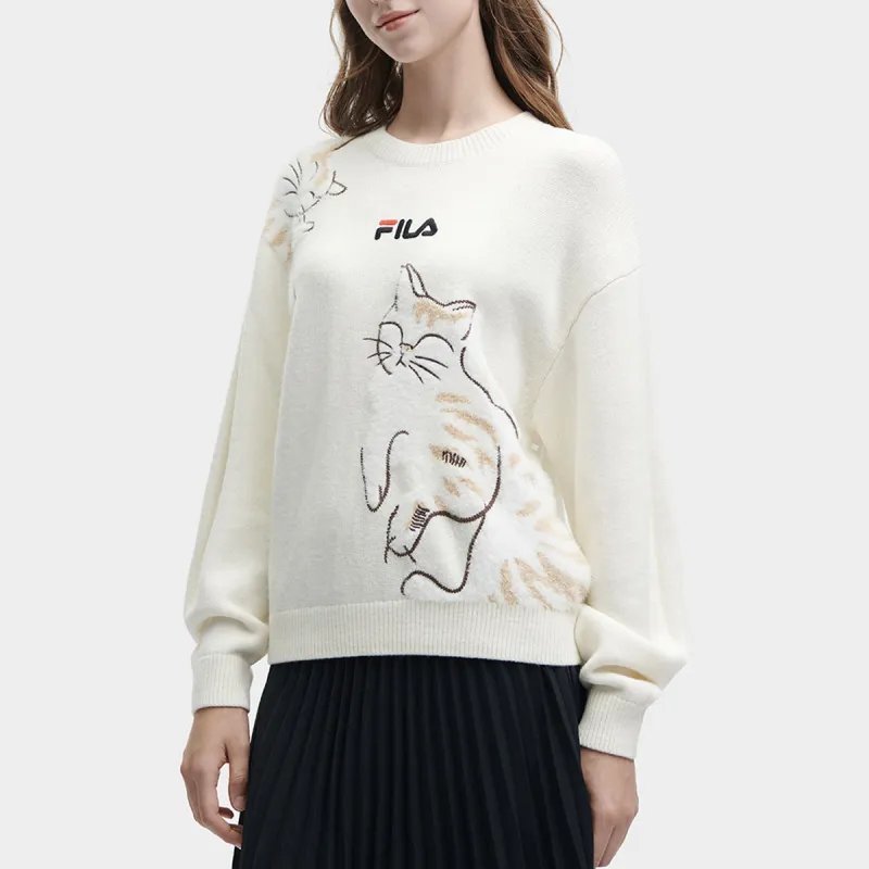 FILA Knitwear Women's Light Beige White-2