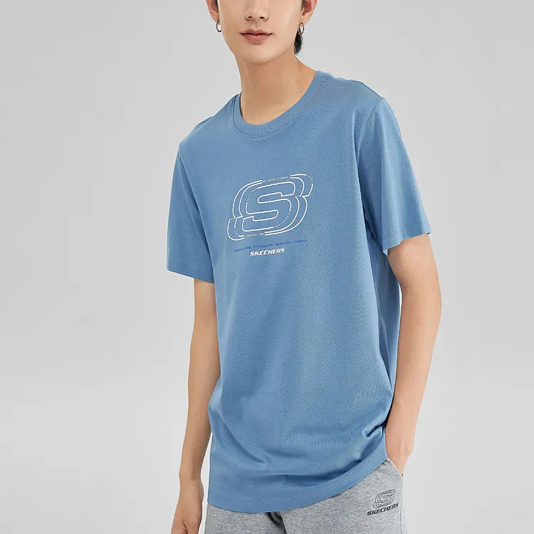 Skechers T Shirts Men Crown Blue/01P1-2