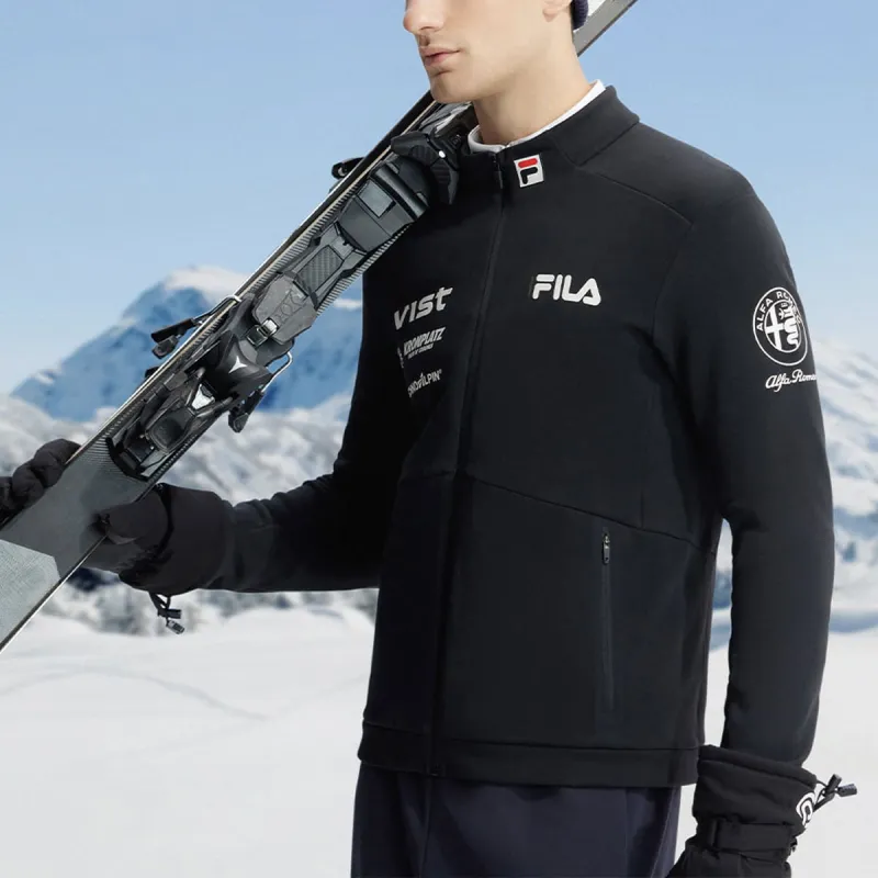 FILA Knitted Fabric Jacket Men's Pitch Black-2
