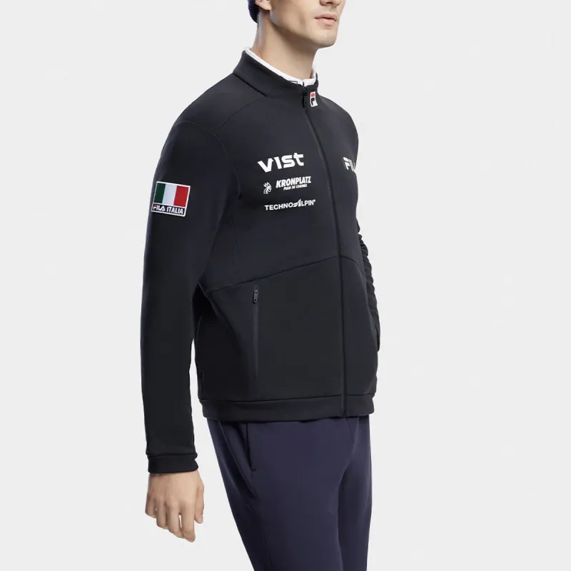 FILA Knitted Fabric Jacket Men's Pitch Black-4