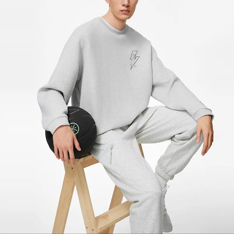 LiNing Wade Collection Sweatshirt Unisex Heather Gray Light Smoke Gray-2